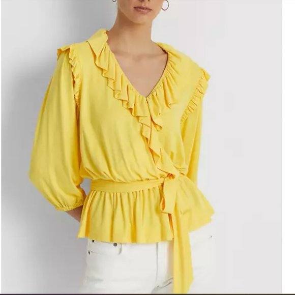 Ralph Lauren Tops - Ralph Laurent Belted Jersey Peplum Top